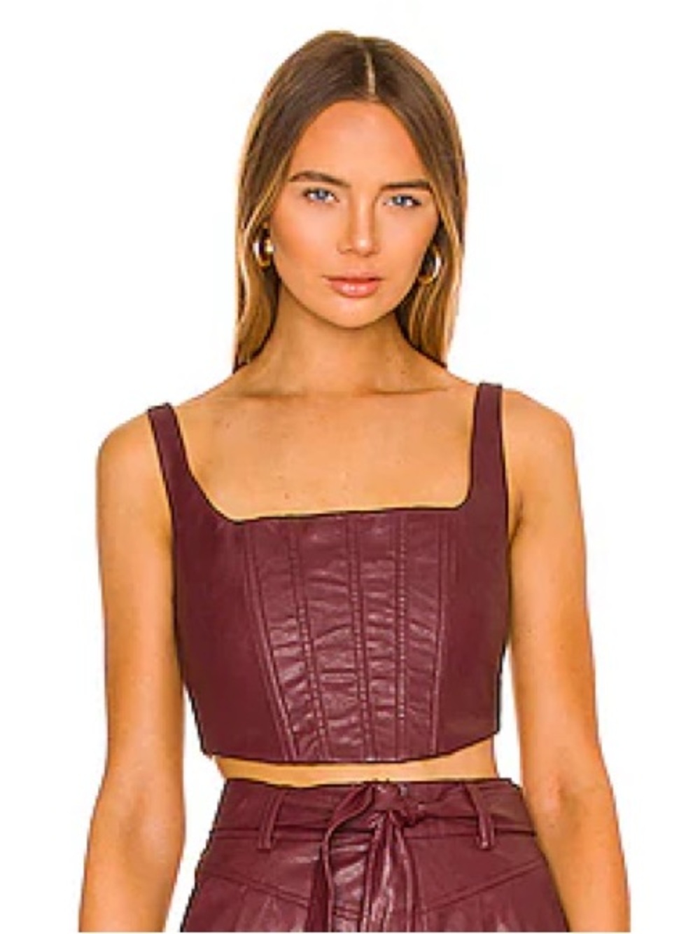 LOVERS & FRIENDS Bardot Corset Top in Burgundy
